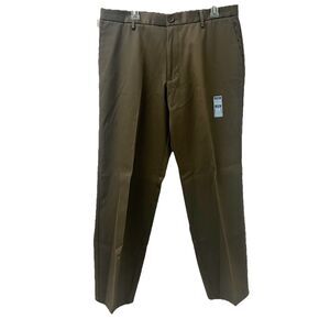 Dockers Signature Khaki Pants Brown Straight Fit D2 Flat Front 36 X 30 Cotton